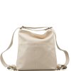 Kožená kabelka - batůžek Yves béžová