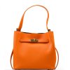 Kožená kabelka Fatin oranžová