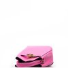 Kožená kabelka Carina zářivě růžová