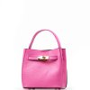Kožená kabelka Carina zářivě růžová