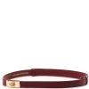 Dámský kožený opasek bordó