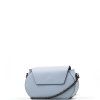 Kožená crossbody kabelka Clio světle modrá