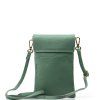 Kožená kabelka Anita na telefon mentolová