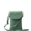 Kožená kabelka Anita na telefon mentolová