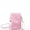 Kožená mini kabelka Poppy na telefon růžová