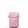 Kožená mini kabelka Poppy na telefon růžová