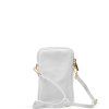 Kožená mini kabelka Poppy na telefon bílá