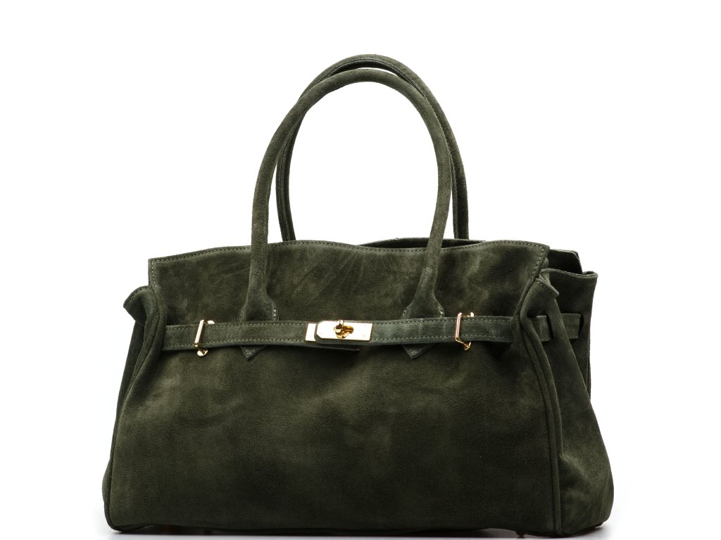 Kožená kabelka Selma olivově zelená