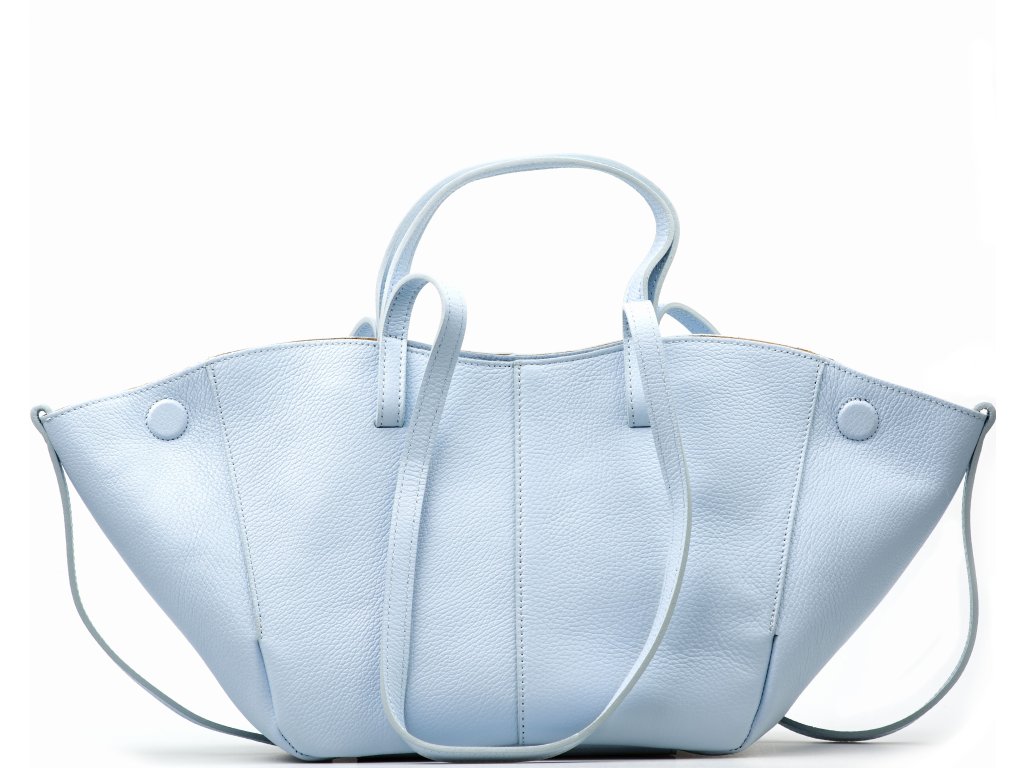 Kožená kabelka Lea světle modrá