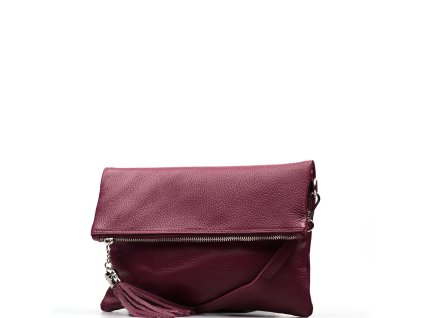 Kožená crossbody kabelka Maura vínově červená