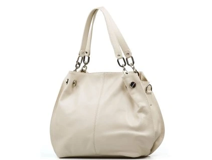 Kožená kabelka Damiena béžová