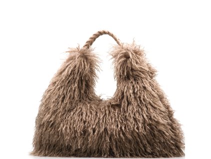 Kabelka Alex Max s kožešinou taupe