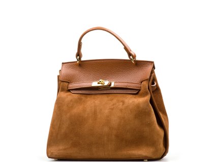 Kožená kabelka Conny koňakově hnědá