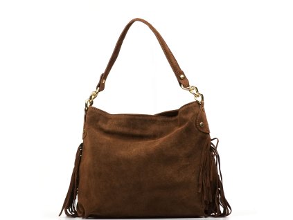 Kožená kabelka Ferrie hnědá