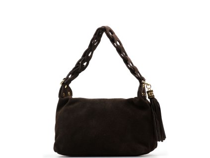 Kožená kabelka Hania tmavě hnědá