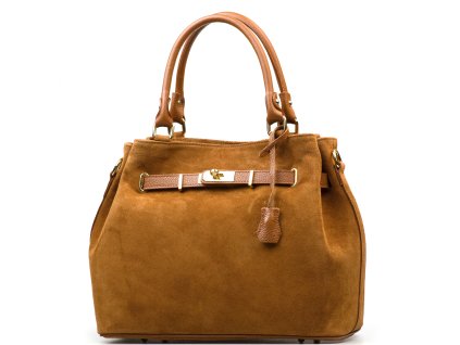 Kožená kabelka Paola koňakově hnědá