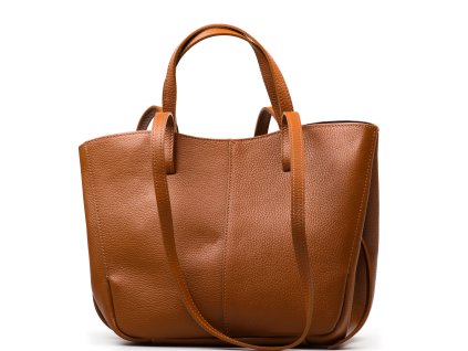 Kožená kabelka Lea koňakově hnědá