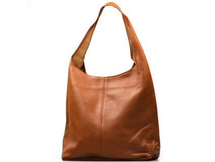 Kožená kabelka Tona koňakově hnědá