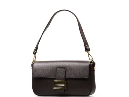 Kožená crossbody kabelka Diana tmavě hnědá