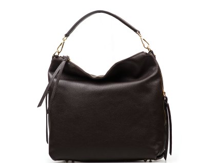 Kožená kabelka Tiara tmavě hnědá