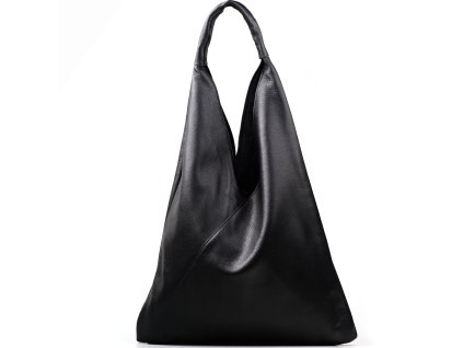 Kožená maxi kabelka Carla černá