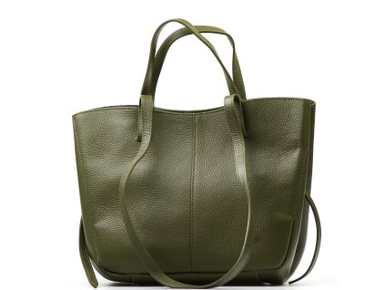 Kožená kabelka Lea olivově zelená