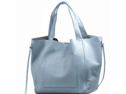 Kožená maxi kabelka Edda modrá