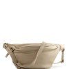Kožená crossbody ledvinka Dorian béžová