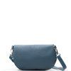 Kožená crossbody ledvinka Nadine modrá