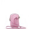 Kožená mini kabelka Terri na telefon růžová