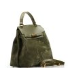 Kožená kabelka Conny olivově zelená