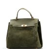 Kožená kabelka Conny olivově zelená