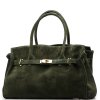 Kožená kabelka Selma olivově zelená