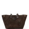 Kožená kabelka Dilia tmavě hnědá
