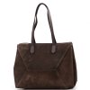 Kožená kabelka Dilia tmavě hnědá