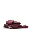 Kožená mini kabelka a peněženka Annie vínově červená