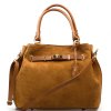 Kožená kabelka Paola koňakově hnědá