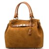 Kožená kabelka Paola koňakově hnědá