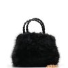 Kabelka Alex Max s kožešinou černá