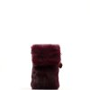Mini kabelka na telefon Alex Max s kožešinou bordó