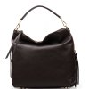 Kožená kabelka Tiara tmavě hnědá