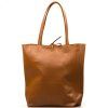 Kožená shopper kabelka Zinia koňakově hnědá