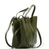 Kožená kabelka Lea olivově zelená