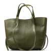 Kožená kabelka Lea olivově zelená