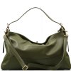 Kožená kabelka Ami olivově zelená