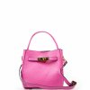 Kožená kabelka Carina zářivě růžová