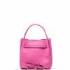 Kožená kabelka Carina zářivě růžová
