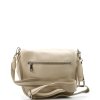 Kožená crossbody ledvinka Merle béžová