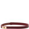 Dámský kožený opasek bordó