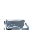 Kožená crossbody ledvinka Tamra světle modrá